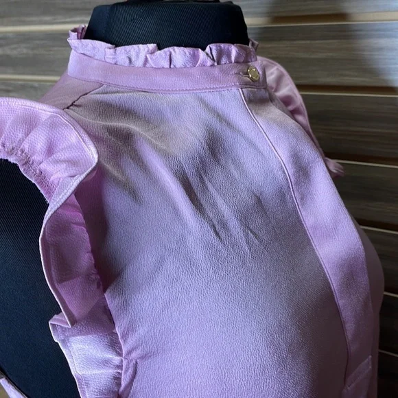 DKNY Petite Ruffled Blouse Top PXS Workwear - Picture 5 of 6